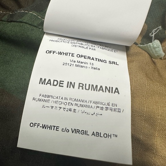 OFF-WHITE RECONSTRUCTED CAMO FIELD JACKET By Virgil Abloh Size Large - Picture 5 of 15